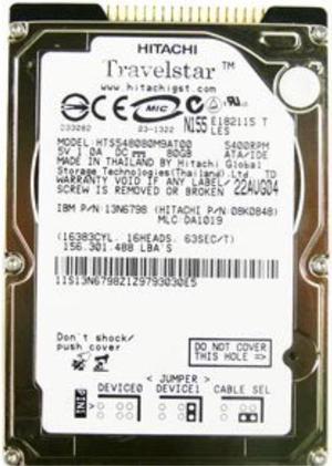 80GB Hitachi Travelstar HTS548080M9AT00 2.5" ATA-100