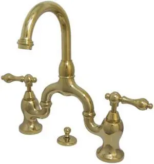 kingston brass ks7992al english country lavatory faucet with brass popup, polished brass