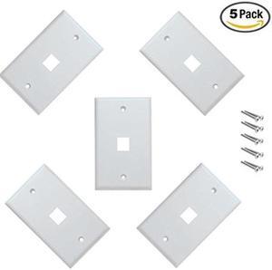 imbaprice cat5e / cat6 keystone wall plate  white 1 port  pack of 5