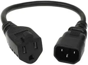 SF Cable 1 feet 18 AWG Monitor Power Adapter Cord NEMA 5-15R to IEC320 C14