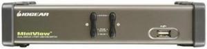 iogear 2port dual view kvm switch with audio and usb peripheral sharing, gcs1742
