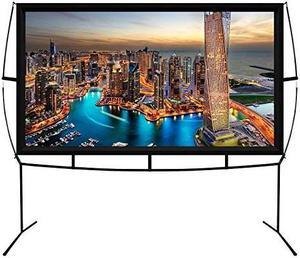 jumbo 100 inch 16:9 portable outdoor and indoor theater projector screen with stand legs