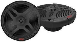 pyle 6.5 inch bluetooth marine speakers  2way ipx4 waterproof and weather resistant outdoor audio dual stereo sound system with 600 watt power and low profile design  1 pair  pyle plmr652b black