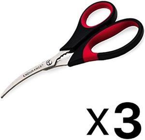 rsvp seafood scissors  stainless steel with santoprene handles 3pack