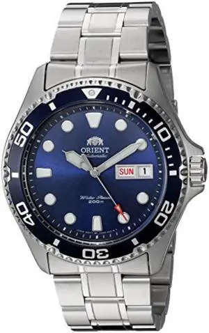 orient men's 'ray ii' japanese automatic stainless steel diving watch, color:silvertoned model: faa02005d9