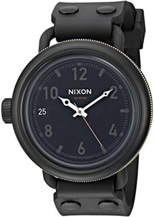 nixon men's a488153000 october analog display japanese quartz black watch