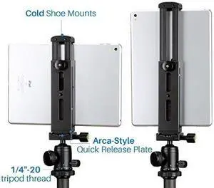 ulanzi aluminum ipad tripod mount with cold shoe mount,metal tablet tripod adapter holder with quick release plate and 1/4'' screw mount universal for ipad mini/ipad 4/ipad pro/surface pro ulanzi aluminum ipad tripod mount with cold shoe mount,metal tablet tripod adapter holder with quick release plate and 1/4'' screw mount universal for ipad mini/ipad 4/ipad pro/surface pro