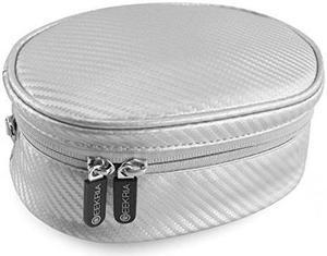 geekria soft shell headphone pouch for skullcandy hesh 3, crusher bluetooth, crusher, skullcandy navigator, aviator, edifier w830bt, w688bt/carrying bag/protective travel case silver