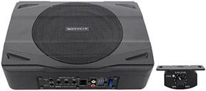 rockville ss8p 400w 8" cast aluminum slim underseat active powered car/truck subwoofer sub