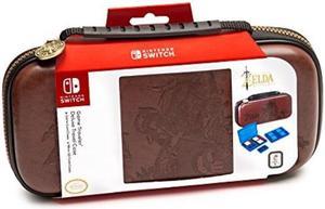 deluxe zelda link travel case premium hard case made with koskin saddle leather embossed with zelda breath of the wild art 2 game cases brown nintendo switch