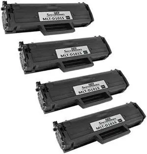speedy inks  4pk compatible for samsung 101s mltd101s 101 black laser toner cartridge for use in ml2165w, scx3400f, scx3400fw, scx3405fw, and sf760p
