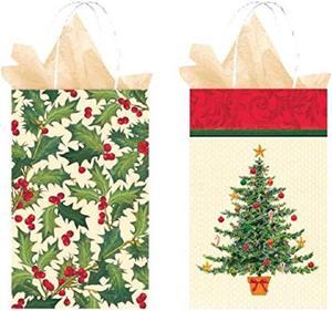 festive christmas petite paper bag assortment party supply, paper , 8" x 5" x 3"