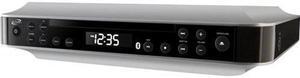 ilive bluetooth under the cabinet kitchen clock radio with cd player, bluetooth wireless speaker system, features fm radio with 20 presets and timer, builtin audio cable and remote control included