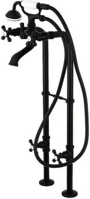 Kingston Brass CCK266K0 Freestanding Tub Faucet Supply Line with Stop Value & Handle, Matte Black - 5.31 x 6.56 x 32.25 in.