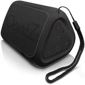 oontz angle solo : super portable bluetooth speaker compact size delivers surprisingly loud volume bass 100' wireless range, ipx5 splashproof perfect travel speaker black lanyard