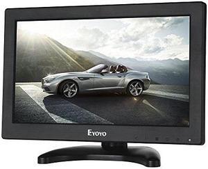 eyoyo 12" inch tft lcd monitor with av hdmi bnc vga input 1366x768 portable mini hd color screen display with builtin speaker for pc cctv home security