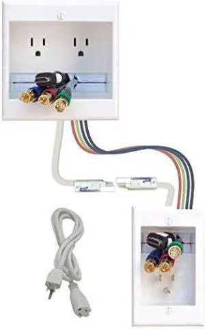 powerbridge solutions twock26 dual inwall cable management for wallmount tvs, 26' powerconnect cable