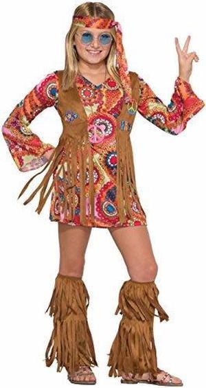 forum novelties kids peace lovin hippie costume, multicolor, large