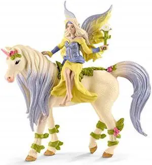 schleich 70565 fairy sera with blossom unicorn figurine toy, multicolor