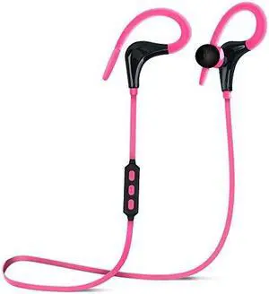 hypergear marathon sport wireless bluetooth earphones. handsfree music + microphone for calls secure fit with ergonomic ear gels. sweatproof for the gym, running & walking. pink