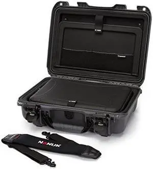 nanuk 923 waterproof hard case with laptop insert kit  graphite