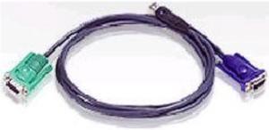 aten 2l5201u keyboard / video / mouse kvm cable  4 pin usb type a, hd15 m  15