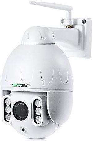 sv3c ptz wifi camera outdoor, 1080p wireless security ip camera, pan tilt 5x optical zoom, two way audio, 196ft night vision, waterproof surveillance cctv, motion detection alarm, support max 128gb sd