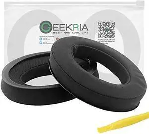 Geekria Comfort Velour Replacement Ear Pads for Sennheiser HD598, HD598SE, HD598CS, HD598SR, HD595 Headphones Ear Cushions, Headset Earpads, Ear Cups Repair Parts (Black)