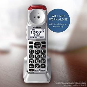panasonic cordless phone handset with volume booster kxtgma45s for use with kxtgm450s silver