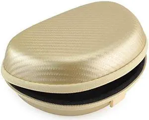 geekria ultrashell beats solo3, solo2 wireless onear headphones hard shell carrying case / headset protective travel bag with space for cable, parts and accessories gold