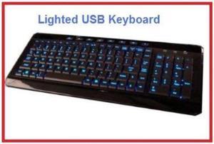 AVS GEAR Lighted USB Keyboard - Gentle Crisp Clear Blue LED Light illuminates Each Key Yet Stress Free to Your Eyes - Fu