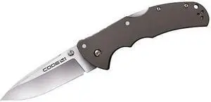 COLDSTEEL 4005084 Cold Steel Code 4 Spear Point Folding Knife 3-1/2 S35VN Satin Plain Blade Aluminum Handles