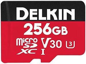 delkin devices 256gb select microsdxc uhsi u3/v30 memory card ddmsdr500256