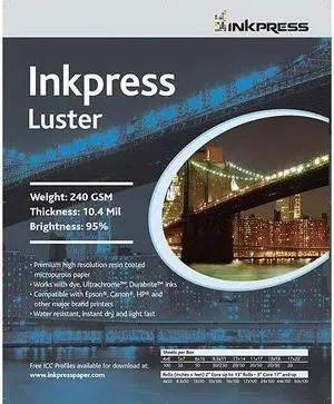 Inkpress Photo Chrome RC Luster Paper (4x6, 100 Sheets)
