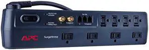 apc 8outlet surge protector power strip with telephone, dsl and coaxial protection, 2770 joules, surgearrest performance p8vt3