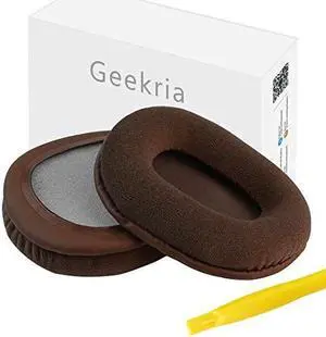 geekria replacement earpad for sony mdr1abt, mdr1rbt, mdr1rnc headphone ear pad/ear cushion/ear cups/ear cover/earpads repair parts brown lint