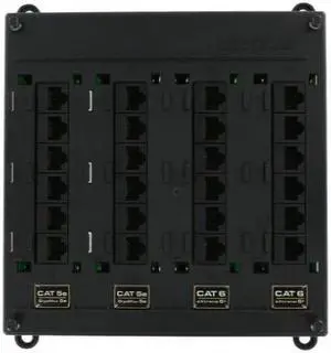 leviton 476tm654 twist and mount patch panel, 12 cat 5e ports and 12 cat 6 ports