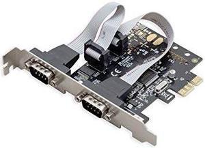 dual port serial industrial db9 com rs232 pcie x1 card for desktop pc with low bracket moschip mcs9922
