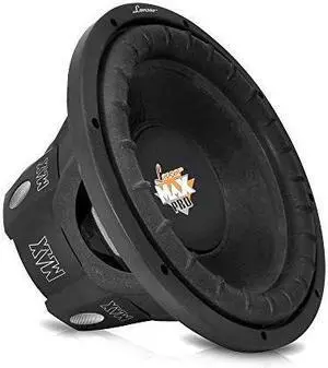 lanzar 8 inch car subwoofer speaker  black nonpressed paper cone, aluminum voice coil, 4 ohm impedance, 800 watt power and foam edge suspension for vehicle audio stereo sound system  maxp84