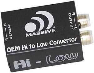 massive audio hilow  car audio high level speaker signal to low level rca converter, high to low level signal