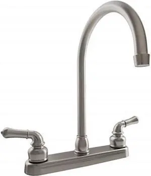 dura faucet dfpk330hcsn jspout rv kitchen faucet in brushed satin nickel  replacement faucet for motorhomes, 5th wheel, trailer, camper