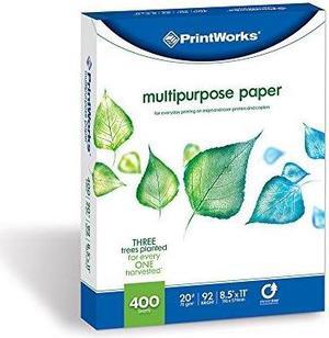 printworks multipurpose paper, 20 pound, 92 bright, 400 sheets, 8.5x11 inches 00492