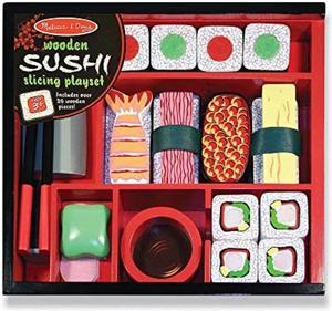 melissa & doug sushi slicing wooden play food set