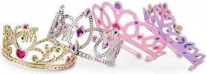 melissa & doug roleplay collection crown jewels tiaras, pretend play, durable construction, 4 dressup tiaras and crowns, 12 h x 8 w x 5 l