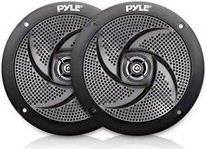 lowprofile waterproof marine speakers  240w 6.5 inch 2 way 1 pair slim style waterproof and weather resistant outdoor audio stereo sound system, for boat, offroad vehicles  pyle black
