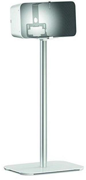 vogel's speaker floor stand, universal and for sonos play  sound 3305 w for play 5, denon heos 5 & 7 and other speakers, white single stand