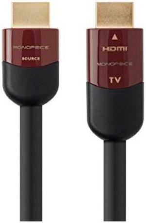 Monoprice HDMI Cable - 35 Feet - Black | High Speed, Active Chipset, 4K@60Hz, HDR, 18Gbps, 26AWG, YUV, 4:4:4, CL2 - Cabernet Ultra Series