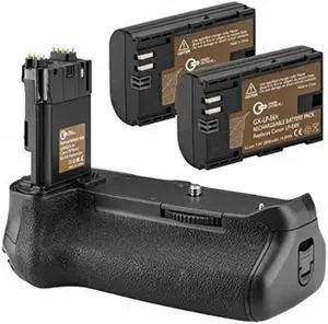 green extreme bge16 battery grip + 2pack high capacity 2000mah lpe6/lpe6n batteries, replacement for canon eos 7d mark ii digital slr camera
