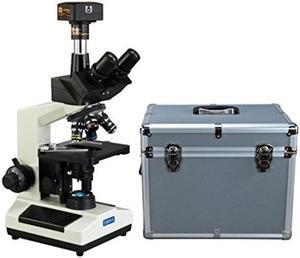 omax 40x2500x usb3 18mp digital trinocular compound led lab microscope with aluminum carrying case