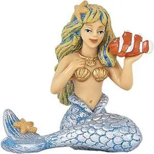 papo silver mermaid figure, multicolor